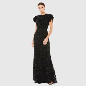 NWT $598 Size 10 High Neck Flutter Cap Sleeve - Popular Size Sold Out Everywhere